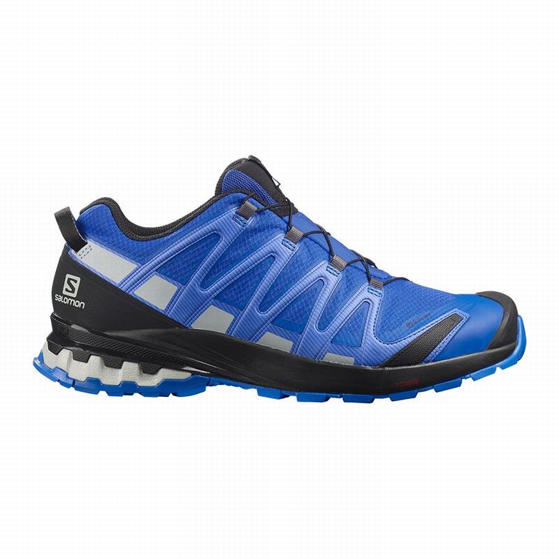 SALOMON UK XA PRO 3D V8 GORE-TEX - Mens Trail Running Shoes Black/Blue,WCJD59634